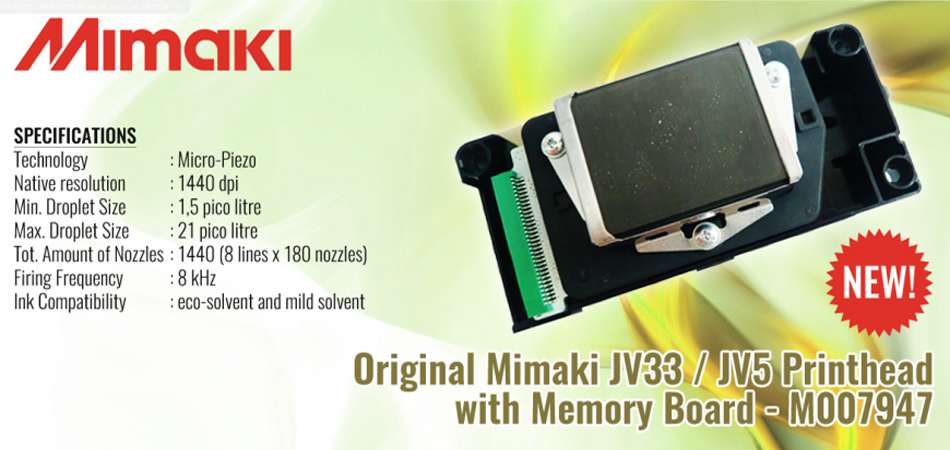 Mimaki JV33 / JV5 Printhead With Memory Board - M007947